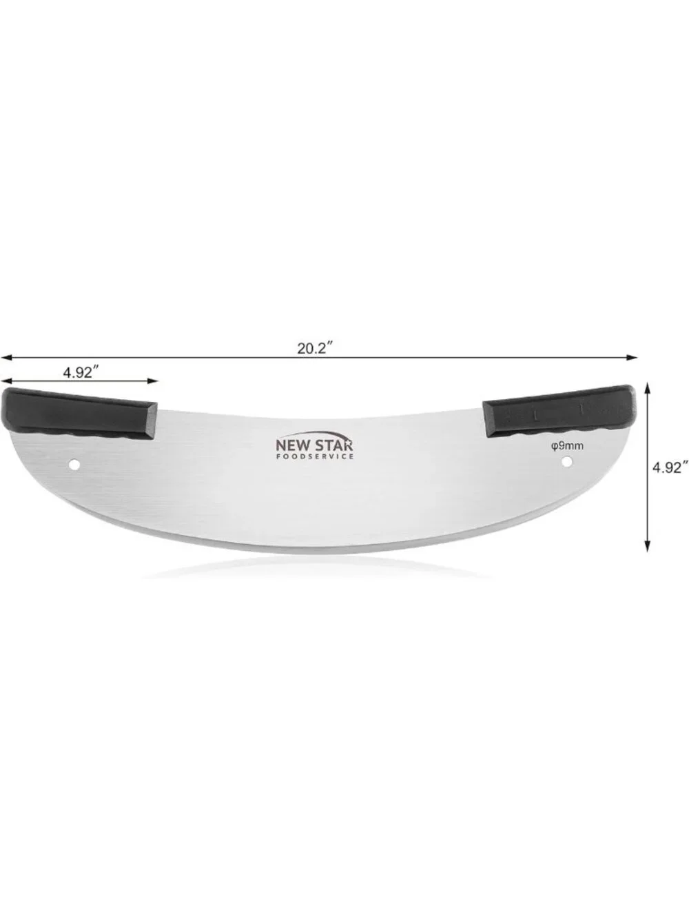 Deluxe 20-Inch Stainless Steel Pizza Knife - Commercial Grade Rocker Style